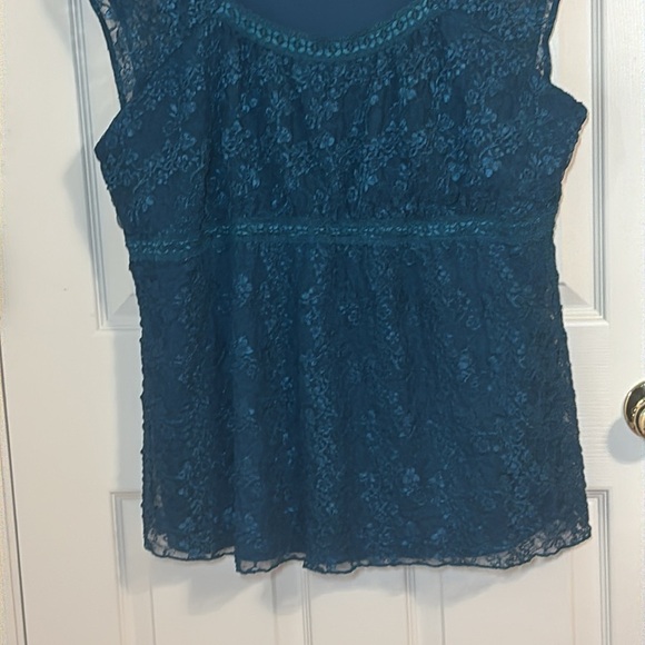Fashion Bug 2010s Teal Lace Babydoll Top, 18/20W - Picture 3 of 5